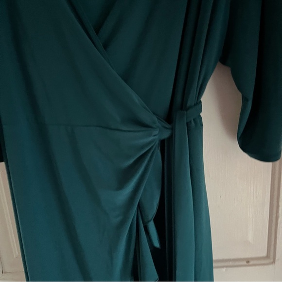 Kiyonna Whimsy Wrap Dress flirty flouncy size 4 teal color - Picture 7 of 12